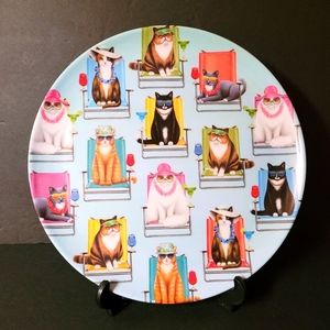 Adorable Cats Plate 11" Diameter, Melamine NWOT
